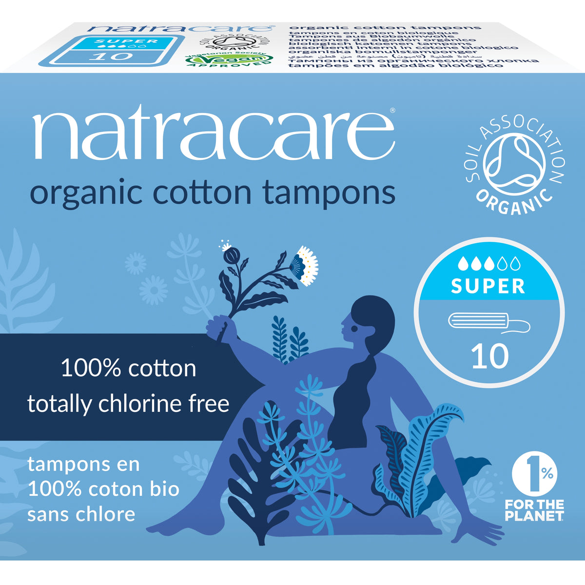 Natracare Super Non-Applicator Organic Cotton Tampons 10’s