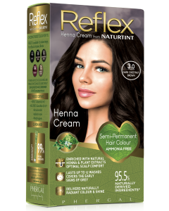 Naturtint Reflex Semi-Permanent Henna Cream 3.0 Dark Chestnut Brown 110ml
