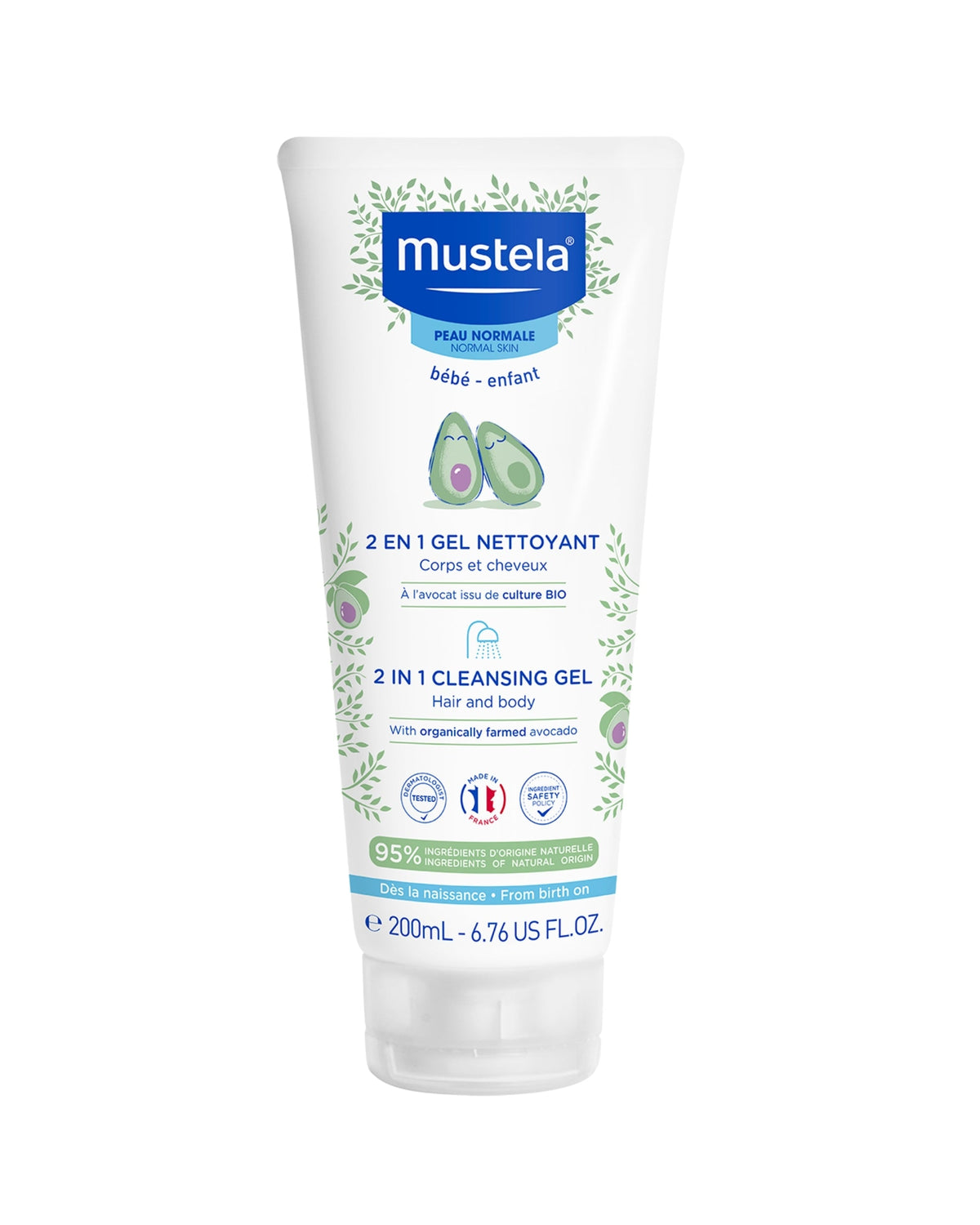Mustela 2 in 1 Cleansing Gel Hair and Body Wash 200ml