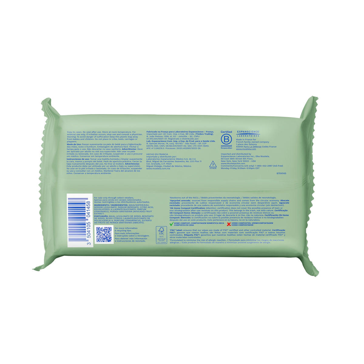 Mustela Cleansing Wipes 60 Wipes