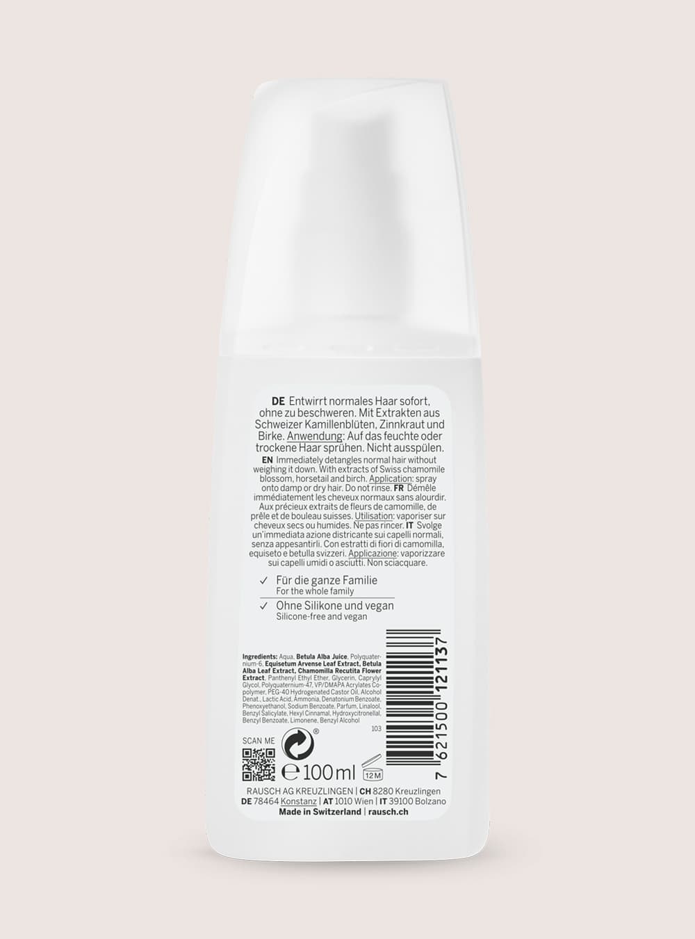 Rausch Detangling spray conditioner with Swiss herbs 100 ml