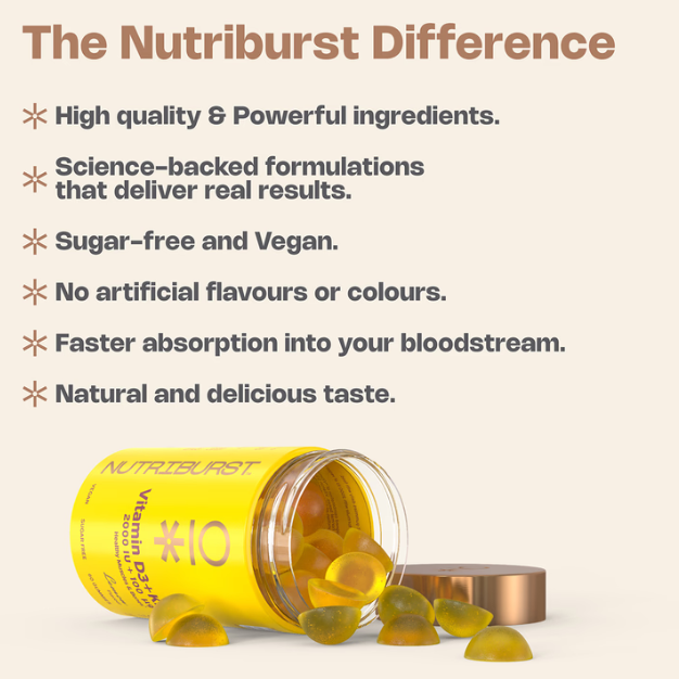 Nutriburst Vitamin D3 + K2 60 Gummies