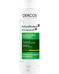 Vichy Dercos Anti-Dandruff Advanced Action Shampoo for Itchy Scalp, Dry Hair 200ml