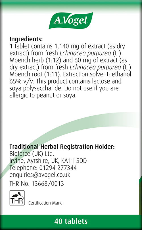 A. Vogel Echinaforce Forte Cold & Flu 40 Tablets