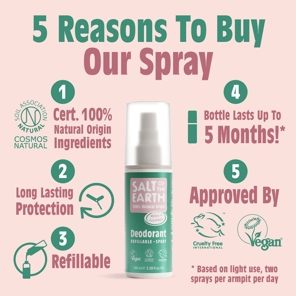 Salt Of The Earth Melon & Cucumber Deodorant Spray 100ml