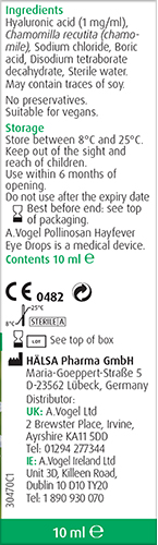 A.Vogel Pollinosan Hayfever Eye Drops 10ml