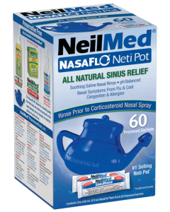 NeilMed NasaFlo Plastic Neti Pot 60 Premixed Sachets