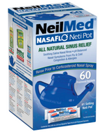 NeilMed NasaFlo Plastic Neti Pot 60 Premixed Sachets