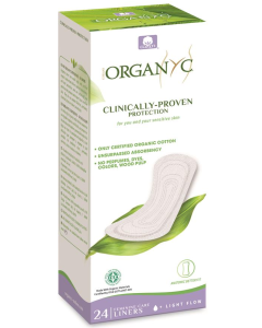 Organyc Organic Cotton Light Flow Flat Panty Liners 24 Pack