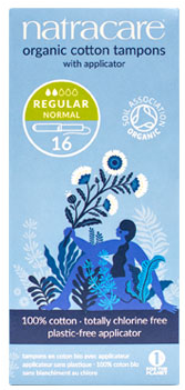 Natracare Regular Organic Cotton Tampons with Applicator 16’s
