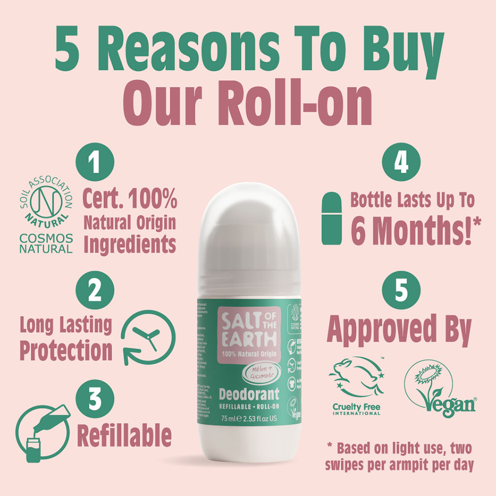 Salt of the Earth Melon & Cucumber Natural Deodorant Roll-on
