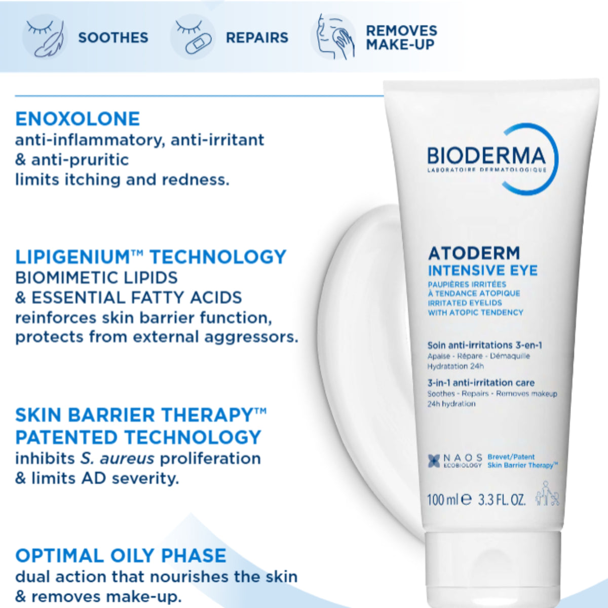 Bioderma Atoderm Intensive Eye Cream for Dry skin prone to Eczema 100ML