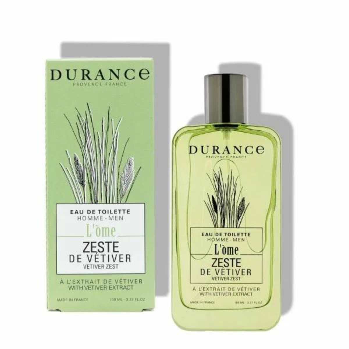 Durance Eau de Toilette Vetiver Zest with Vetiver extract 100 mL 3.33 fl.oz