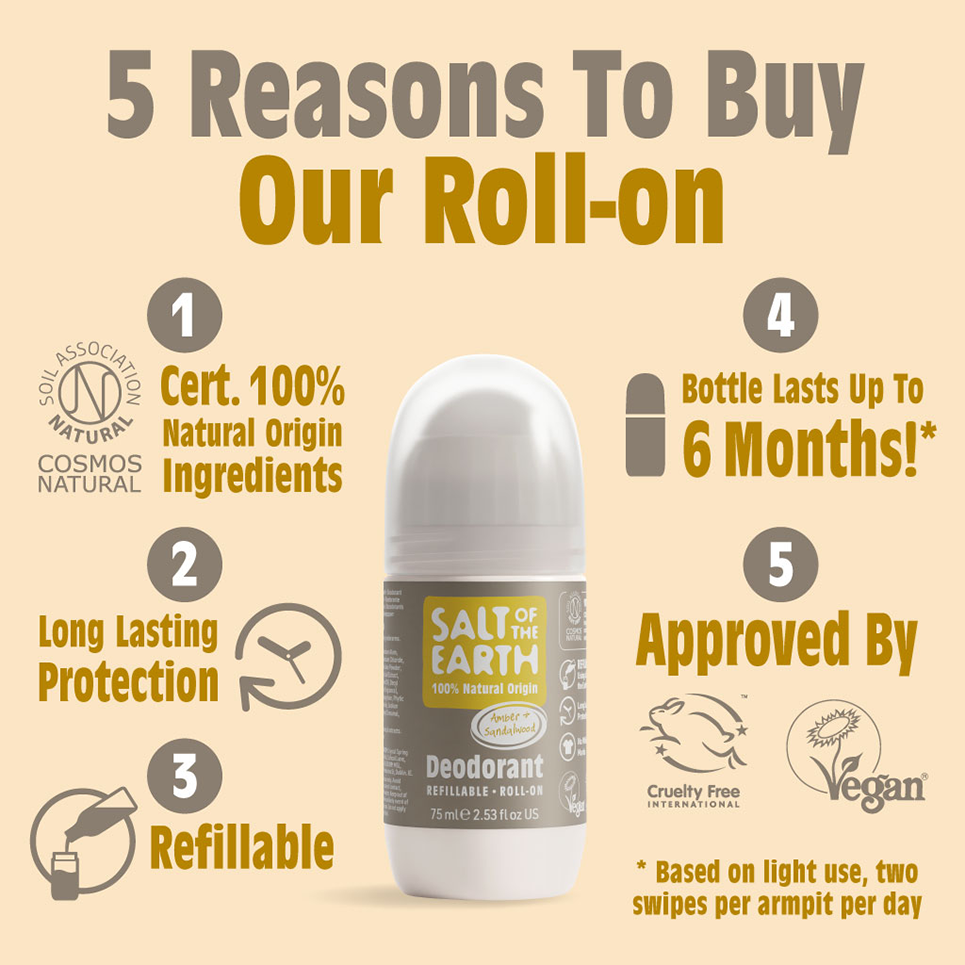 Salt of the Earth Amber & Sandalwood Natural Deodorant Roll-on