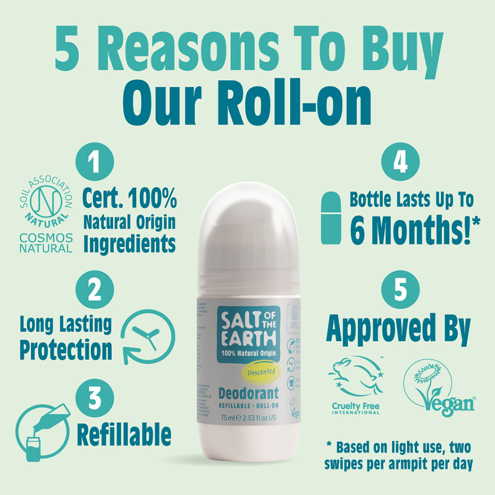 Salt of the Earth Natural Deodorant Roll-On Unscented