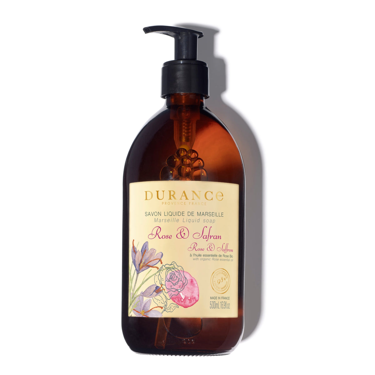 Durance Liquid Marseille soap Rose & Saffron 500 mL 16,9 fl.oz