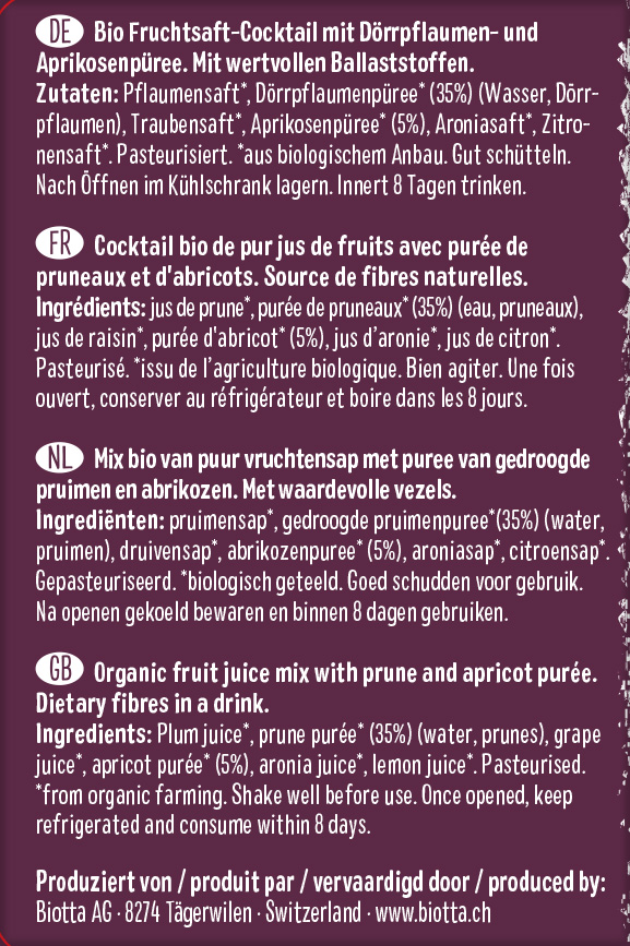 A.Vogel Biotta Prune Juice 500ml