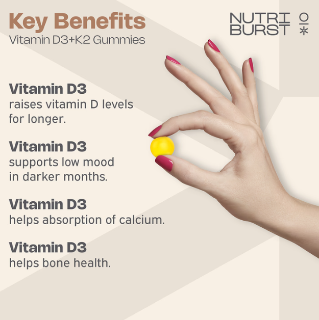 Nutriburst Vitamin D3 + K2 60 Gummies
