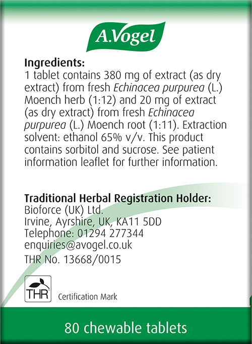 A. Vogel Echinaforce Chewable Cold & Flu Tablets