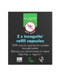 Incognito Refill Capsules For Wooden Bead Insect Repellent Bracelet- 2 Caps