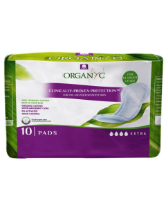 Organyc Maximum Pads For Bladder Leaks 10 Pack