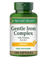 Nature's Bounty Gentle Iron Complex with Vitamins B12 & C 100 Capsules