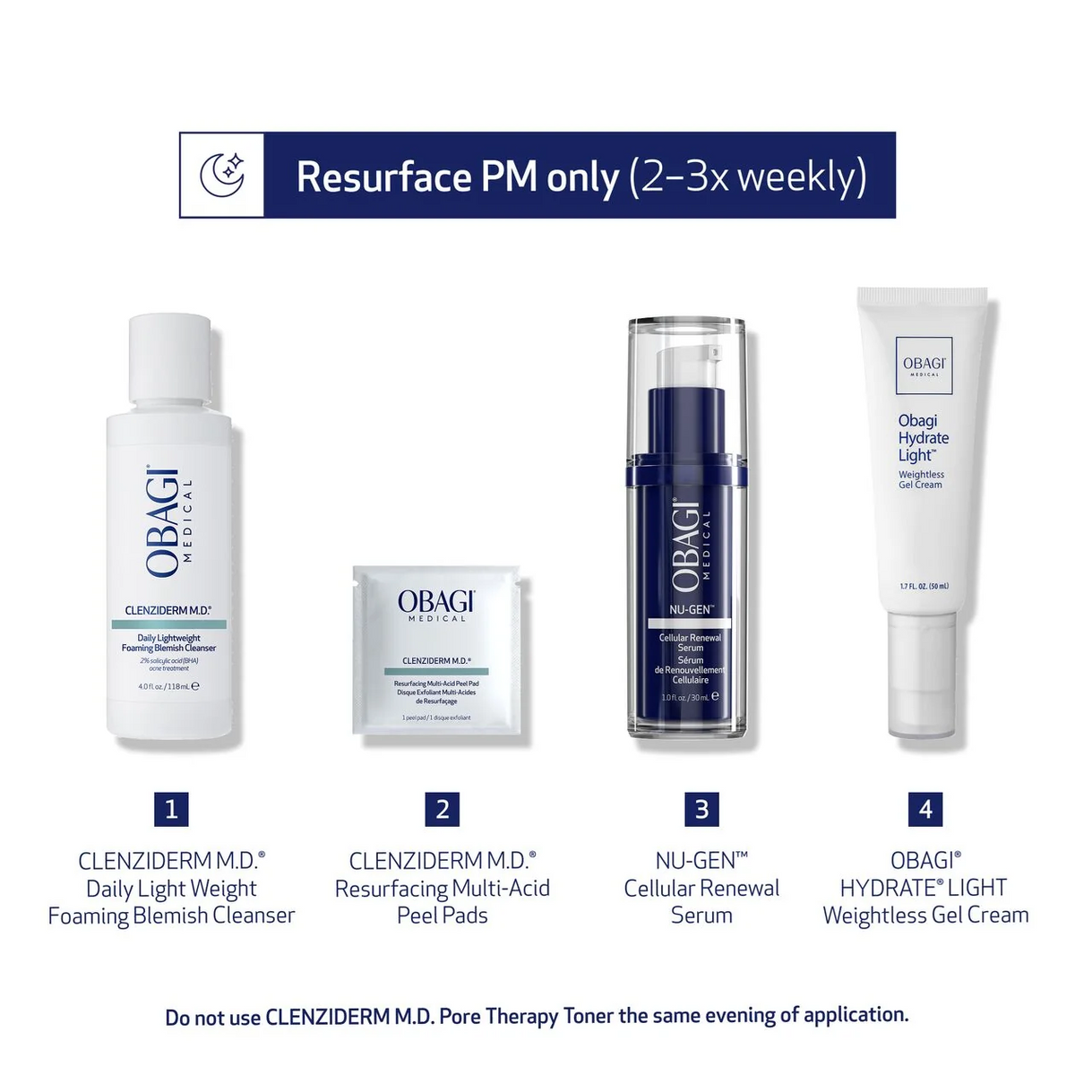 Obagi Clenziderm Resurfacing Multi-Acid Peel 30 Pads