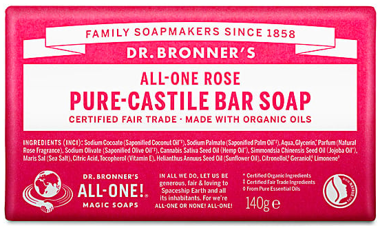 Dr.Bronner's Rose Pure-Castille Soap Bar 140g