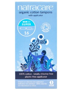 Natracare Super Organic Cotton Tampons with Applicator 16’s