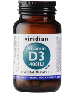 Viridian Vitamin D3 400iu Veg Caps 30caps