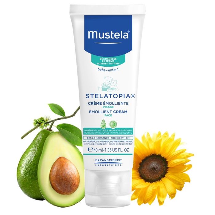 Mustela Stelatopia Emollient Face Cream for Eczema-Prone Skin (fragran 