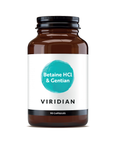 Viridian Betaine HCl with Gentian Root 650mg Veg Caps 90caps