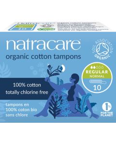Natracare Regular Non-Applicator Organic Cotton Tampons 10’s