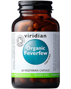 Viridian Organic Feverfew Leaf 350mg Veg Caps 60caps 