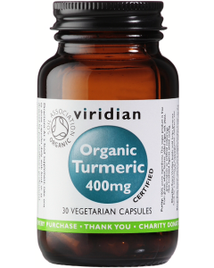 Viridian Organic Turmeric 400mg Veg Caps 30caps 