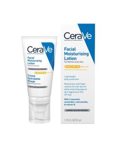 CeraVe AM Facial Moisturising Lotion SPF50 with Ceramides & Vitamin E for Normal to Dry Skin 52ml