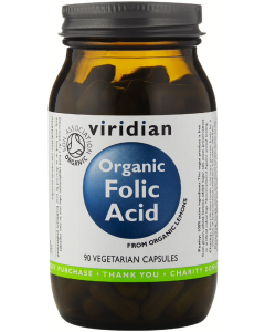 Viridian Organic Folic Acid 400ug Veg Caps 90caps