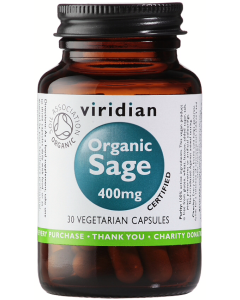 Viridian Organic Sage 400mg Veg Caps 30caps 