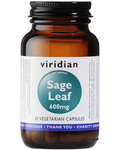 Viridian Sage Extract 600mg Veg Caps 30caps 