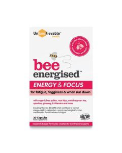 Unbeelievable Bee Energised - Energy & Focus Supplement 20 Capsules