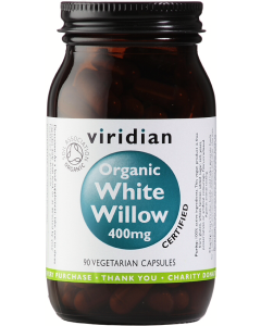 Viridian Organic White Willow 400mg Veg Caps 90caps 