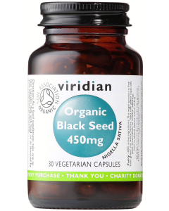 Viridian Organic Black Seed Capsules 450mg 30caps 