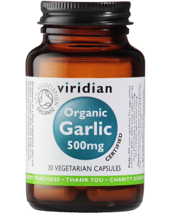 Viridian Organic Garlic 500mg Veg Caps 30caps 