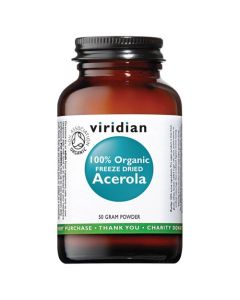 Viridian Organic Freeze Dried Acerola Vitamin C Powder 50g