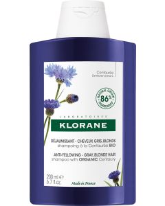 Klorane Centaury Anti-Yellowing Shampoo for Grey, Blonde Hair 200ml 