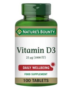 Nature's Bounty Vitamine D3 25 μg (1000 IU) 100 Tablets