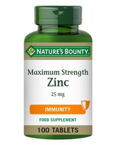 Nature's Bounty Maximum Strength Zinc 25 mg 100 Coated Caplets